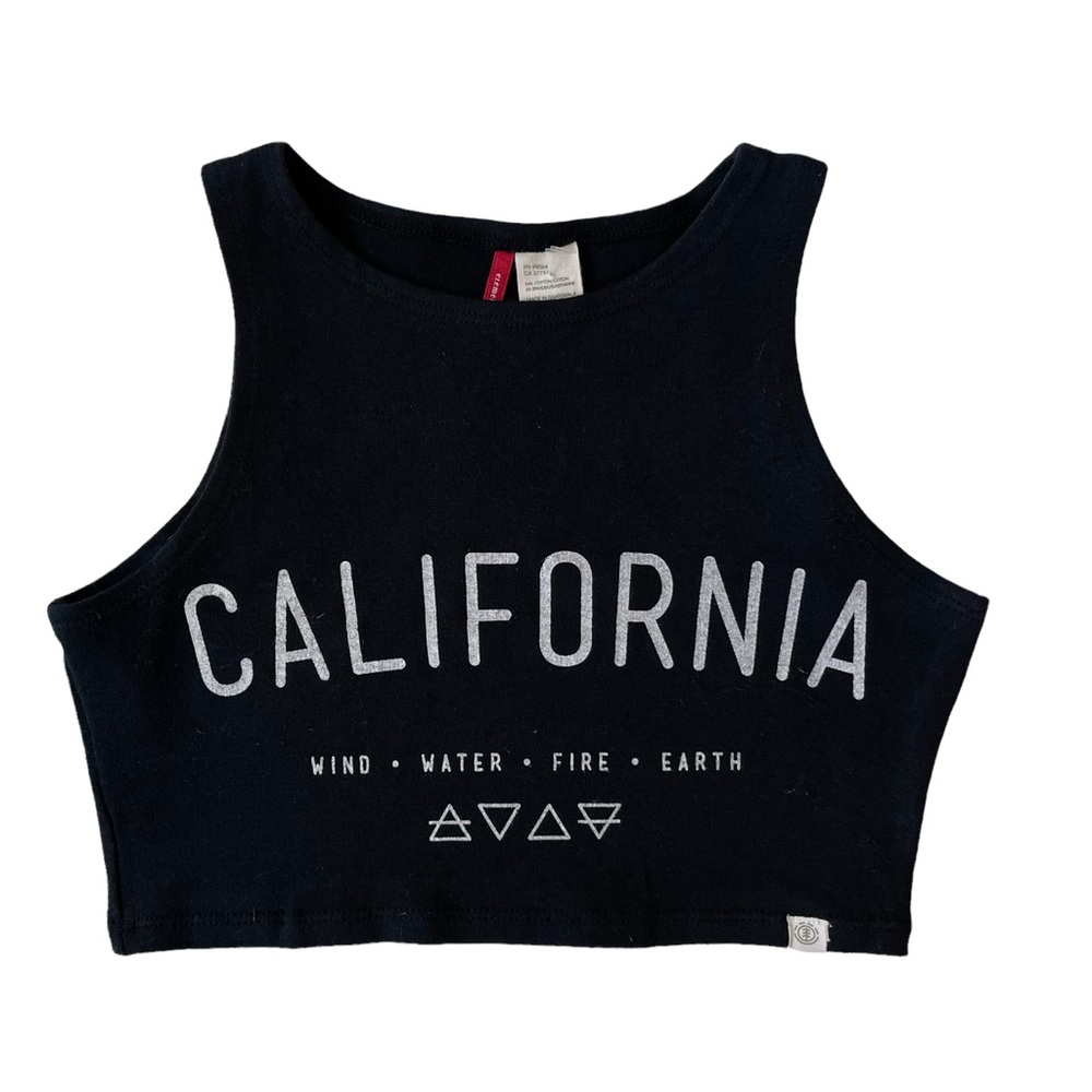 California Black Racerback Crop Top